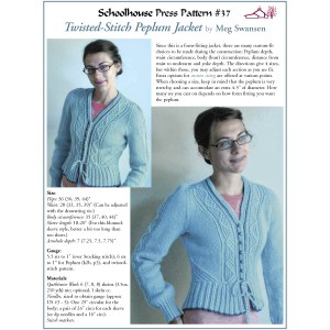 Preview of knitting instructions for the Twisted-Stitch Peplum Jacket by Meg Swansen