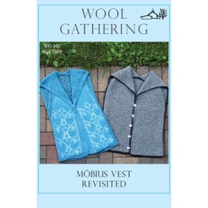 Cover of Wool Gathering 103 Sept 2020 Möbius Vest Revisited 